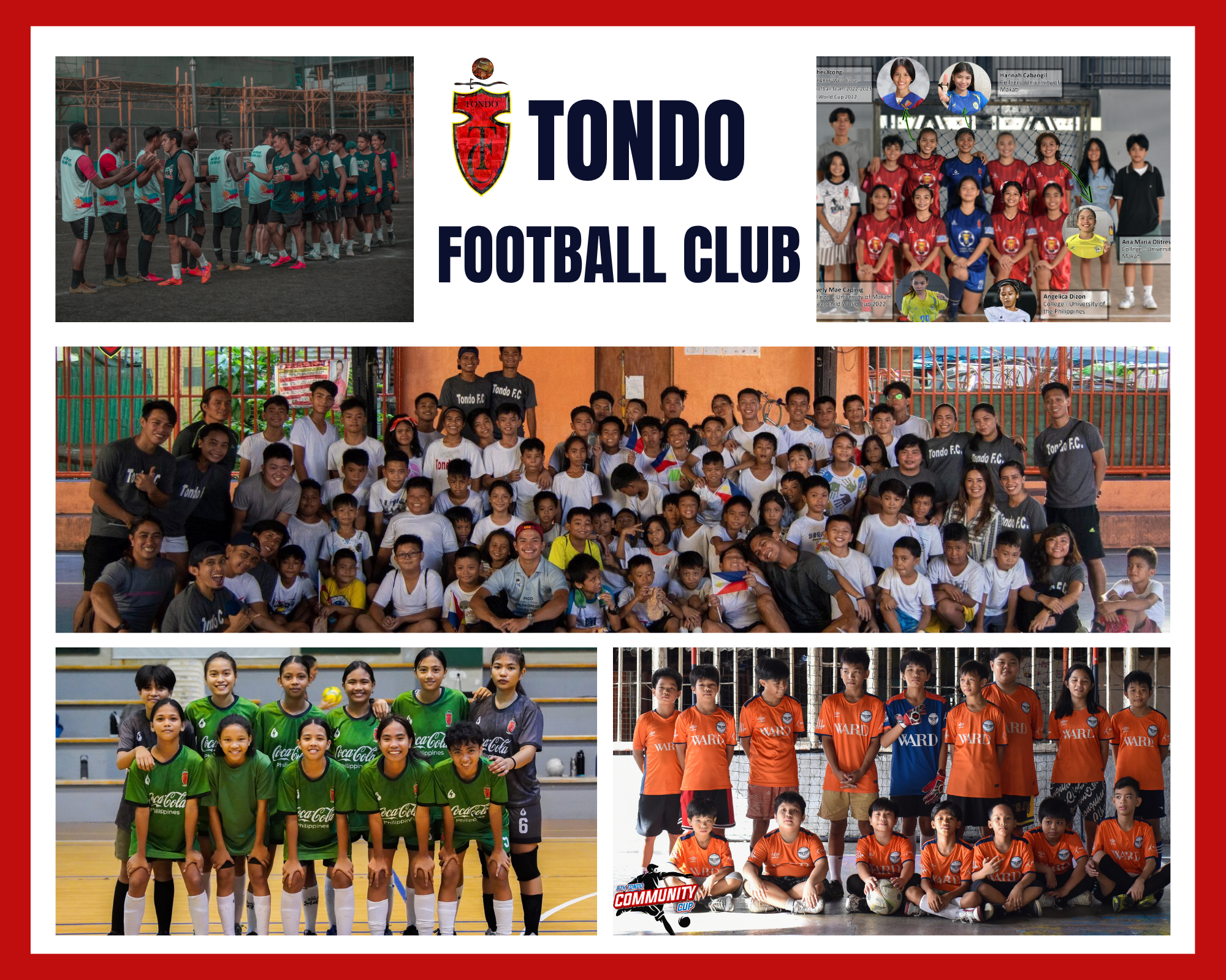 Tondo Football Club players and coaches during grassroots football activities in Tondo, Manila
