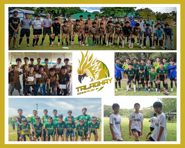 DCNHS Talaghay FC players in training and tournaments, showing teamwork, passion, and unity in Davao City grassroots football.h
