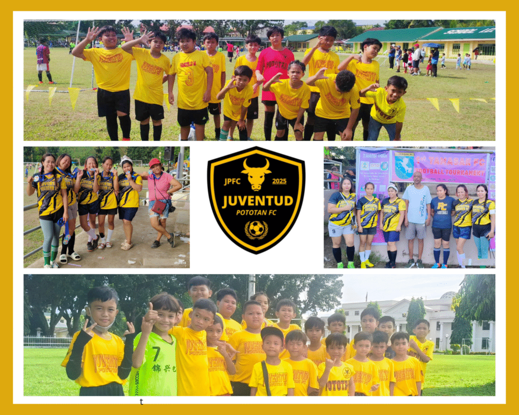 Youth and women players of Juventud Pototan Football Club posing together during matches and tournaments in Pototan, Iloilo.